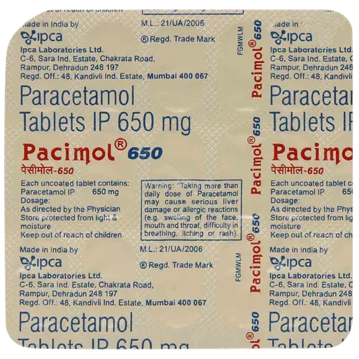 pacimol 650mg tablet 15's